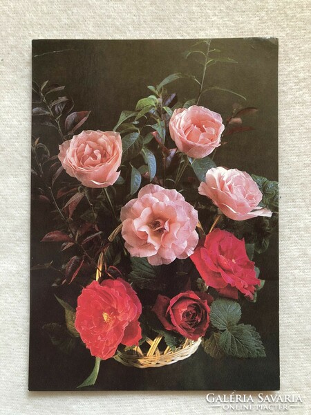 Old postcard floral postcard
