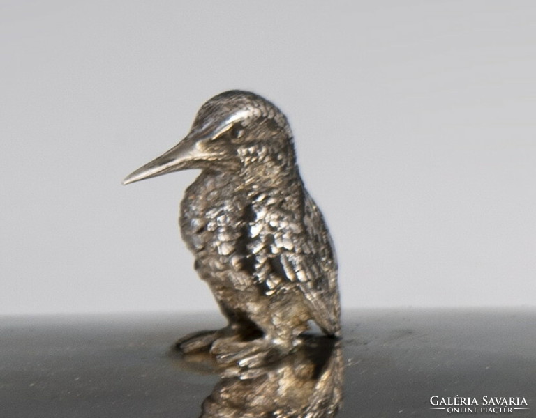 Silver wooden box with kingfisher figure