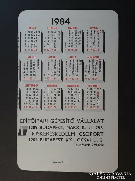 Old card calendar 1984 - don't do it! We help! More by machine... With caption - cutting error!