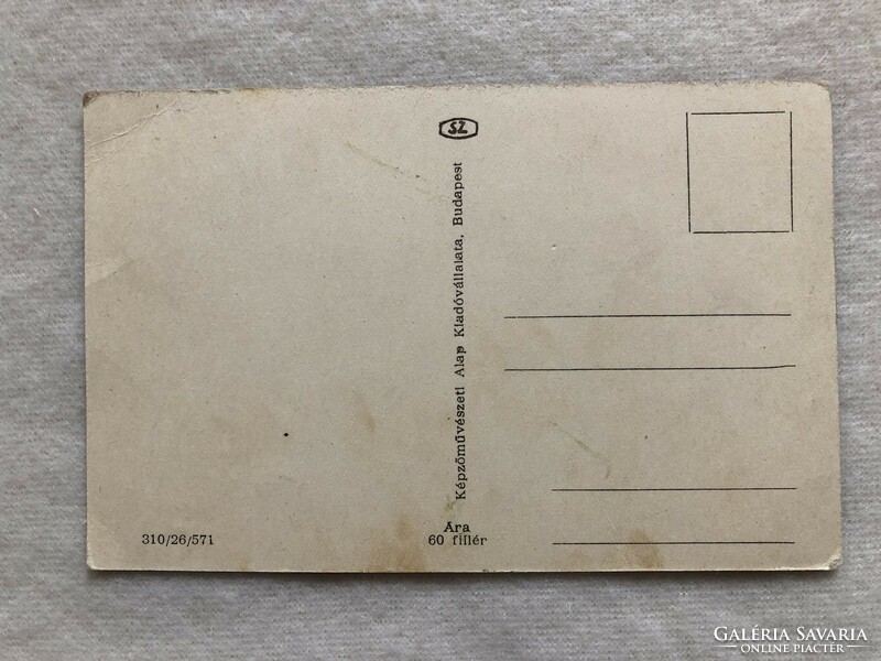 Antique, old lion postcard - postal clean