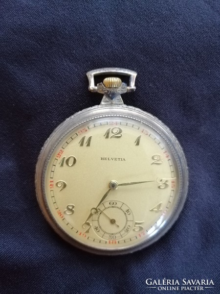 Antique silver Helvetian pocket watch