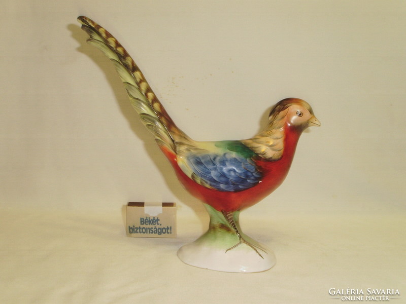 Bodrogkeresztúr ceramic pheasant figure, nipp - the larger size