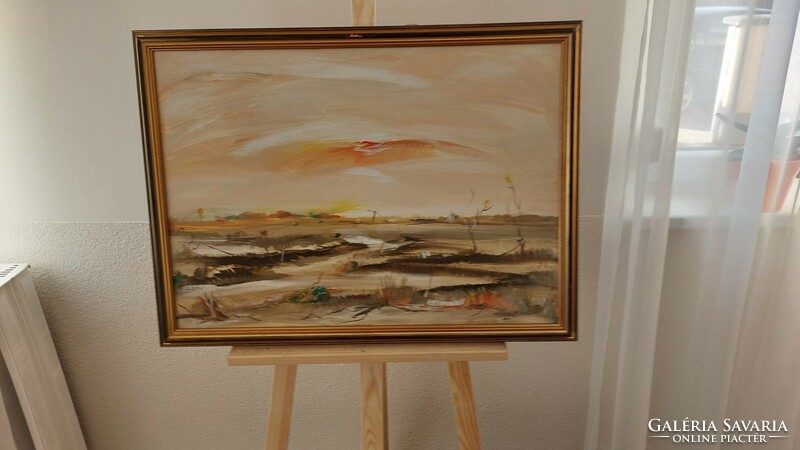 (K) beautiful signed landscape painting, with a mere 76x57 cm frame