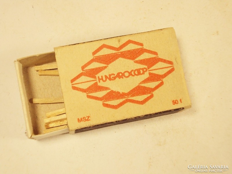 Retro advertising match matchbox - hungarocoop foreign trade company advertisement - from the 1980s
