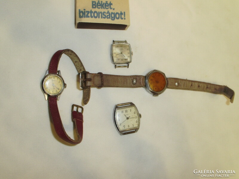 Four old mechanical women's watches - together - luch, zarja,...