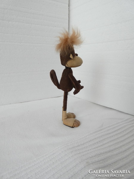 Foky otto puppet - misi squirrel - little monkey 16 cm - textile-leather needlework -