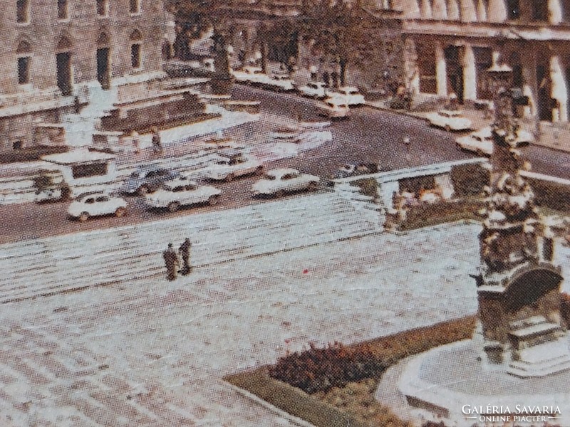 Retro postcard 1966 photo postcard Pécs Széchenyi tér Palatine Hostel