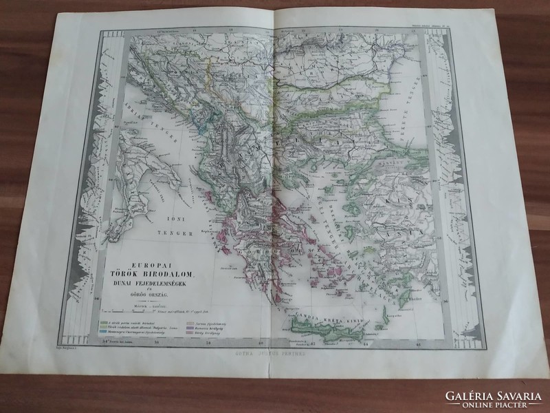 Stieler Iskolai átlásza, Európai török birodalom Dunai fejedelemségek és Görög ország (1878)
