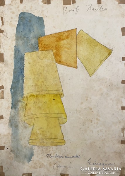 Gál Sándor (1898-1979) EREDETI 56x46 cm tempera festménye