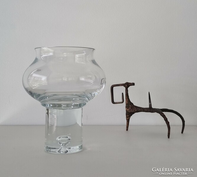 Vintage krosno crystal glass vase / candle holder / decoration - marked