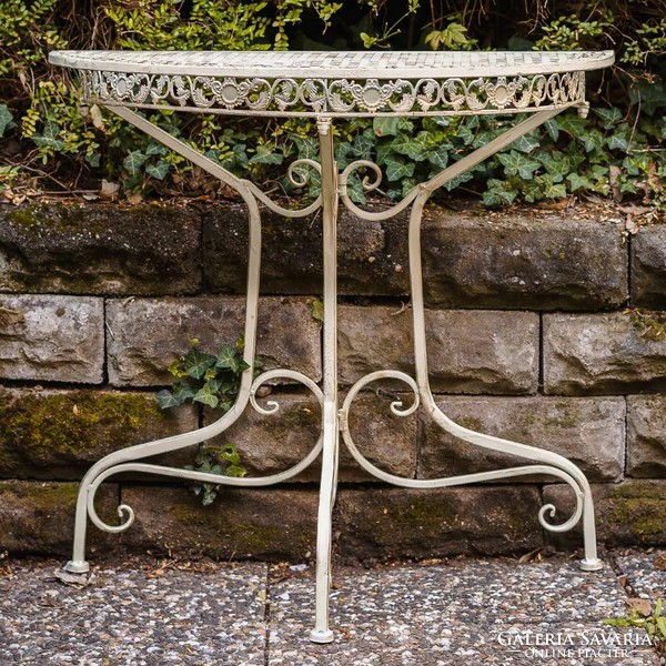 Wrought iron semicircular table