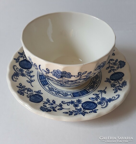 Myott meaking blue onion faience with sugar holder