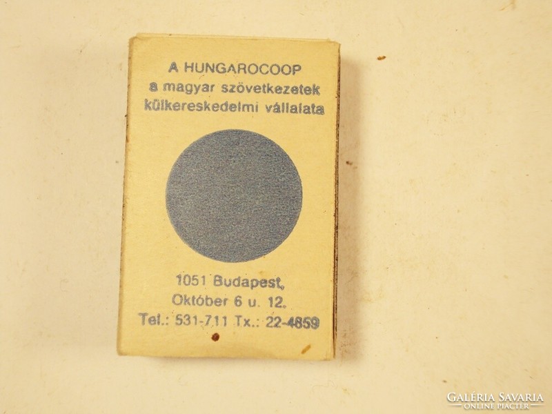 Retro advertising match matchbox - hungarocoop foreign trade company advertisement - from the 1980s