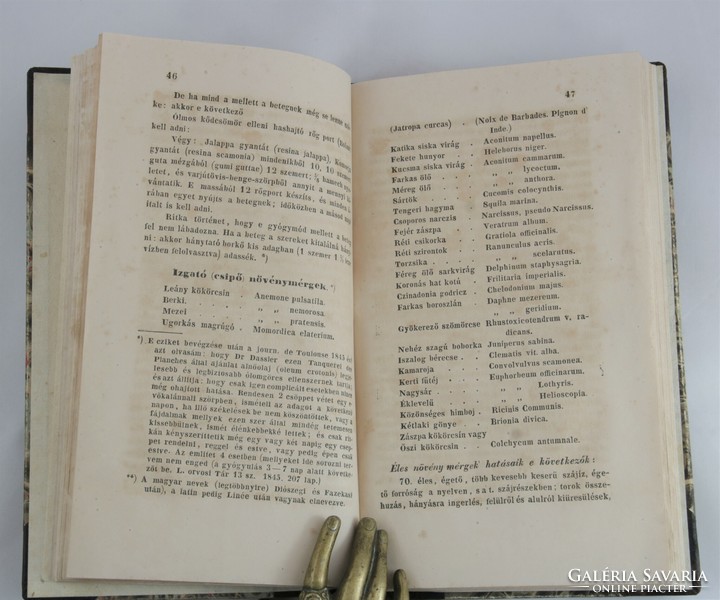 1846 - Mérgezések Tetszhalál Borhamisítás Ritka orvosi gyógyszerészeti könyv szép félbőr kötésben !!