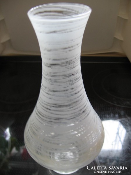 Thin blown etched artistic vase