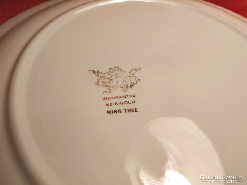Royal, 22 kar. aranyozott, antik porcelán tál