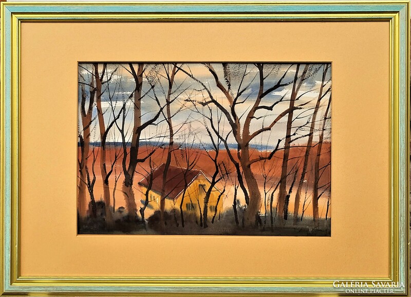 József Dobroszláv (1932 - ) landscape c. His painting is 73x53cm with an original guarantee!