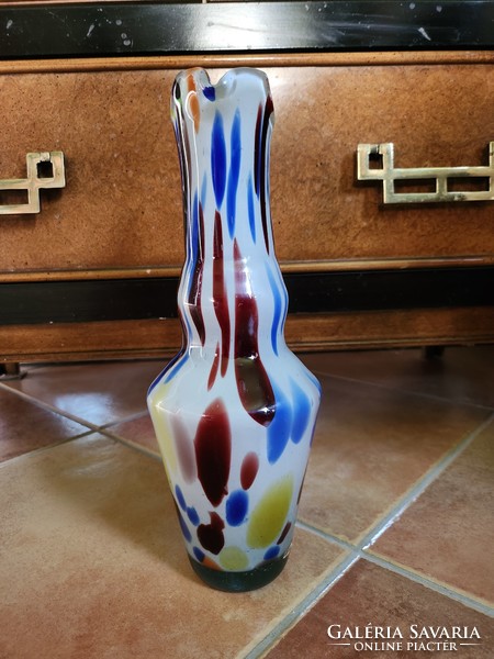 Retro glass vase with handles