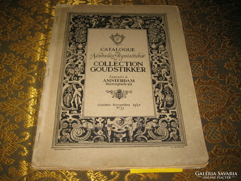 Catalog of the collection goudstikker amsterdam 1927, limited numbered
