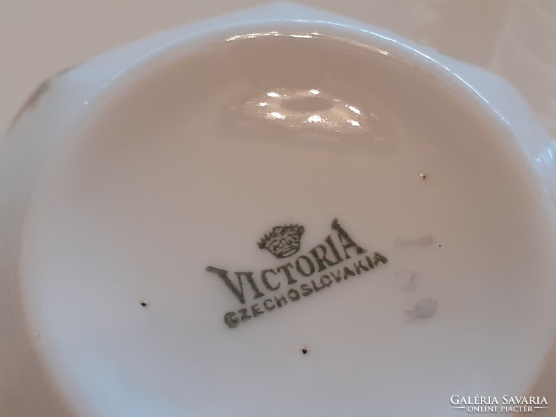Régi porcelán csésze Victoria rózsa mintás kávés bögre