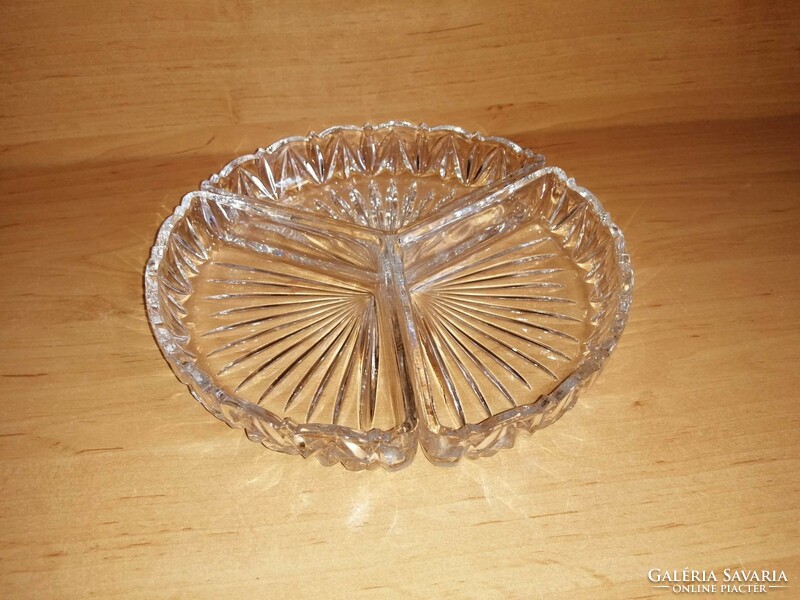 Three-part glass table center offering dia. 23 cm (21/d)