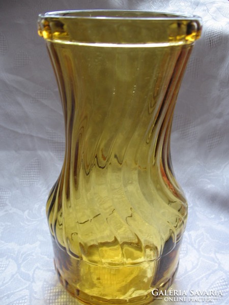 Retro twisted amber vase with decanter