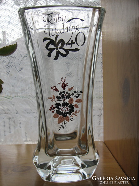 Luminarc d 'arques france crystal vase 40 rubies for wedding