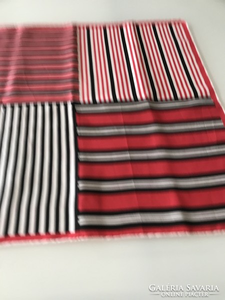 Silk scarf with striped parts, 53 x 50 cm