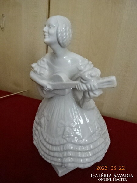 Herend porcelain, Déryné statue, white, height 22 cm. Jokai.