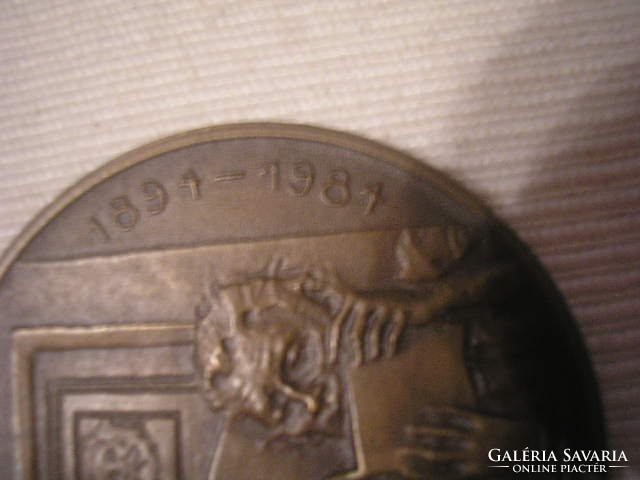 Gyula Derkovics bronze commemorative coin for sale, 43 mm, with ks mark, in good condition