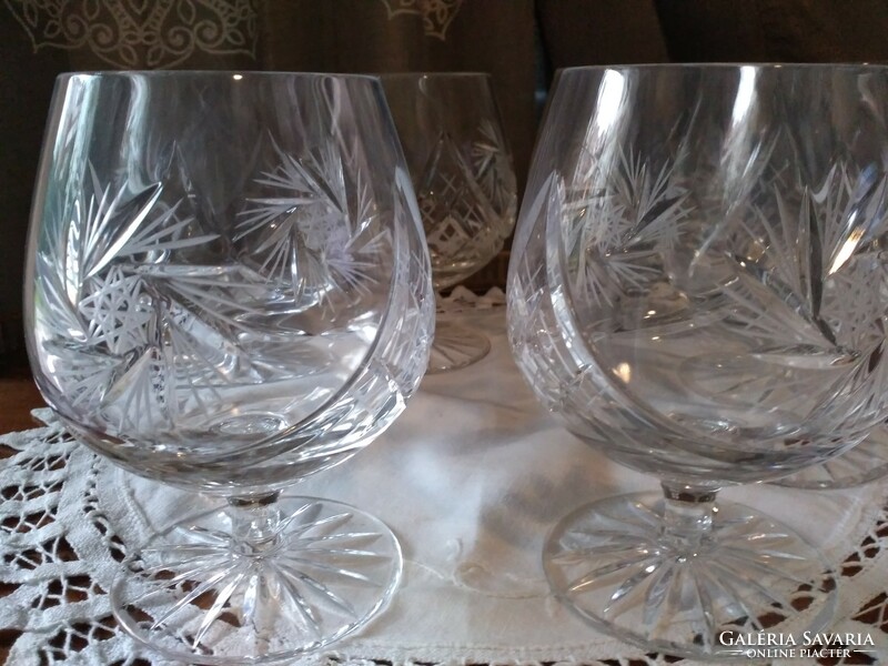 Ajka crystal star series engraved cognac glasses