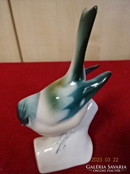 Zsolnay porcelain, hand-painted tit bird, height 10 cm. Jokai.