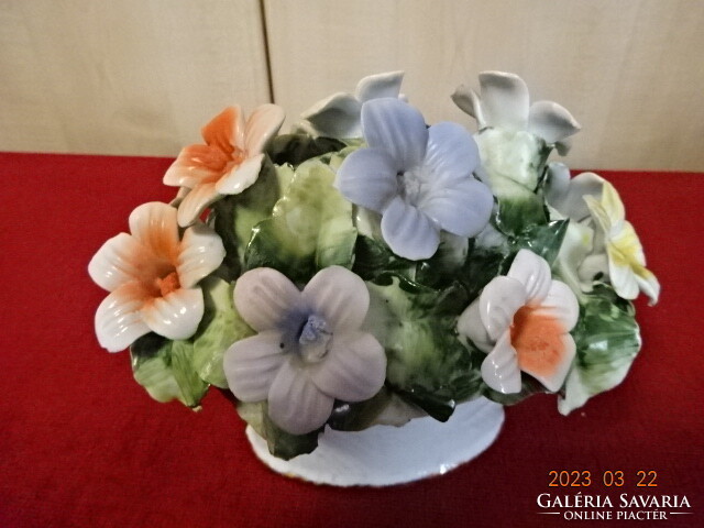 Alba julia porcelain flower basket, length 18 cm. Jokai.