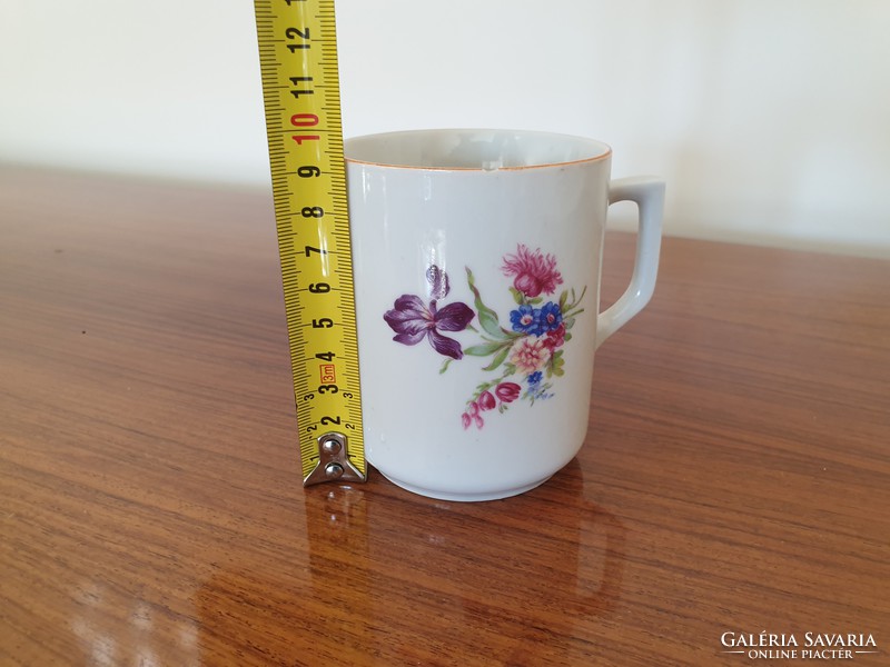 Old zsolnay porcelain floral mug with old tea cup