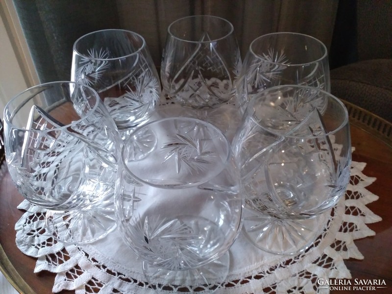 Ajka crystal star series engraved cognac glasses