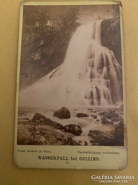 Wasserfall bei golling austria 1890 area cabinet photo