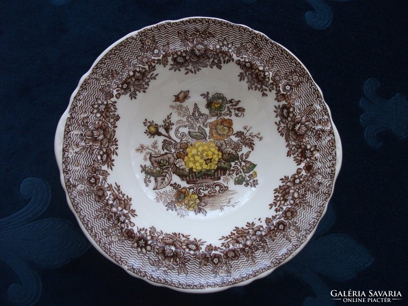 Antique mason's ascot pattern, polychrome, hand painting, hand markings, English porcelain small deep bowl-16.5 cm