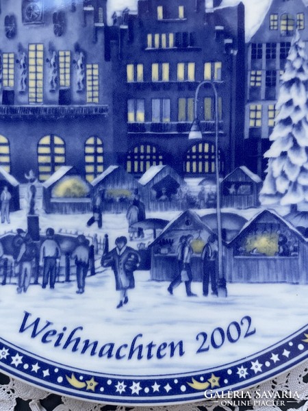Gyönyörű 2002 - es gyűjtői Karácsonyi falitányér - Bavaria Retsch