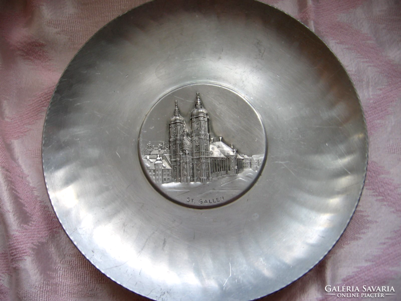 Retro collector's st.Gallen aluminum Swiss decorative plate