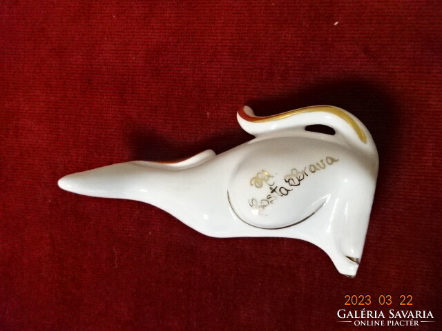 Spanish porcelain dog, richly gilded, with the inscription costa brava. Jokai.