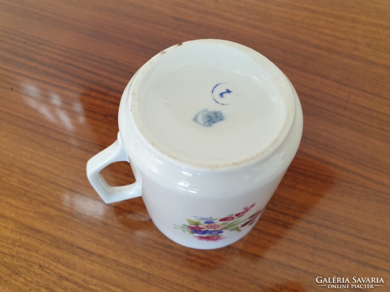 Old zsolnay porcelain floral mug with old tea cup