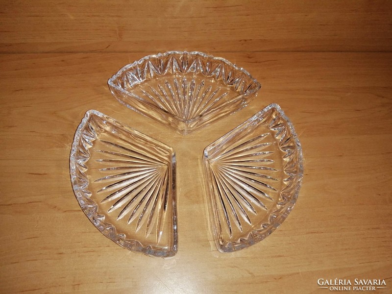 Three-part glass table center offering dia. 23 cm (21/d)