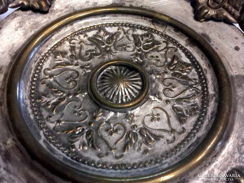 Antique embossed openwork metal serving table centerpiece - art&decoration