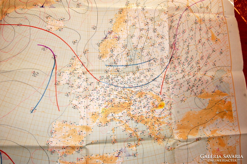 Európa időjárás térkép (1955)