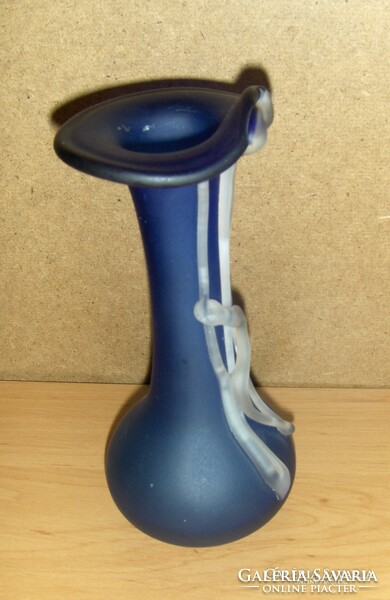 Murano blue glass vase 18.5 cm high (1 / d)