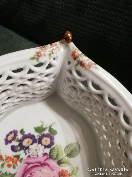 Large wallendorf openwork porcelain basket