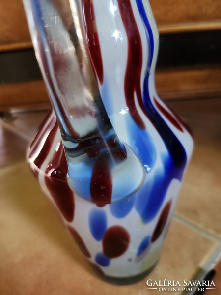 Retro glass vase with handles