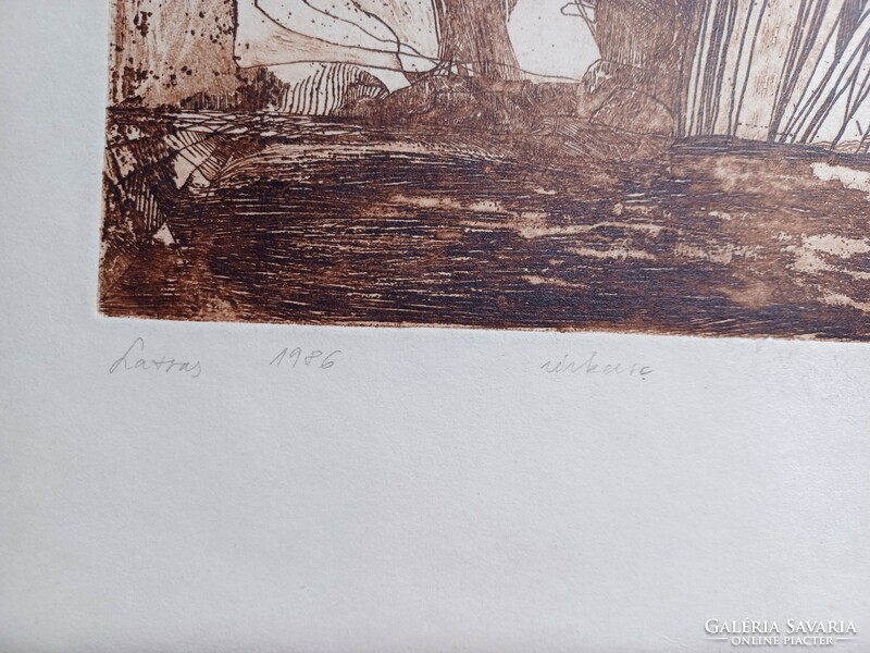 Ilona Leleszi - latras 1986 - signed, numbered etching