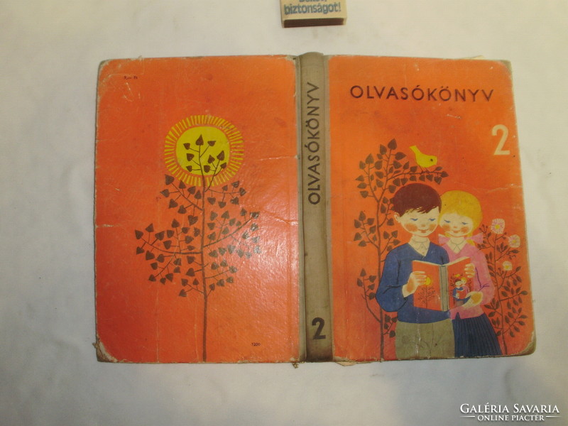 Második osztályos olvasókönyv 1965 - Reich Károly rajzaival - erősen sérült, hiányos nosztalgiadarab