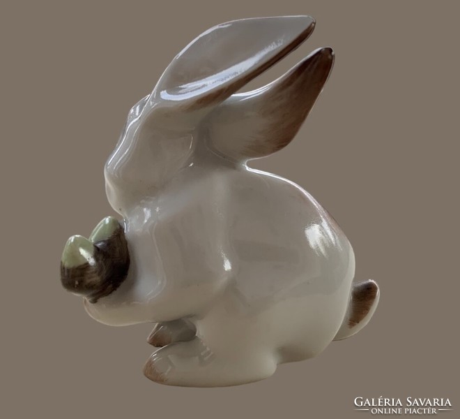 Zsolnay bunny with paws, porcelain rabbit